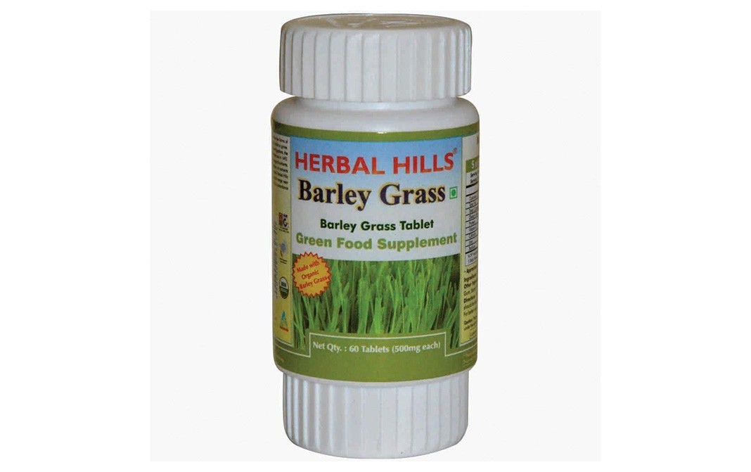 Herbal Hills Barley Grass Green Food Supplement   Bottle  60 pcs
